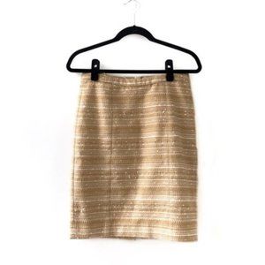 Lily Pulitzer Gold & Cream Tweed Pencil Skirt 4